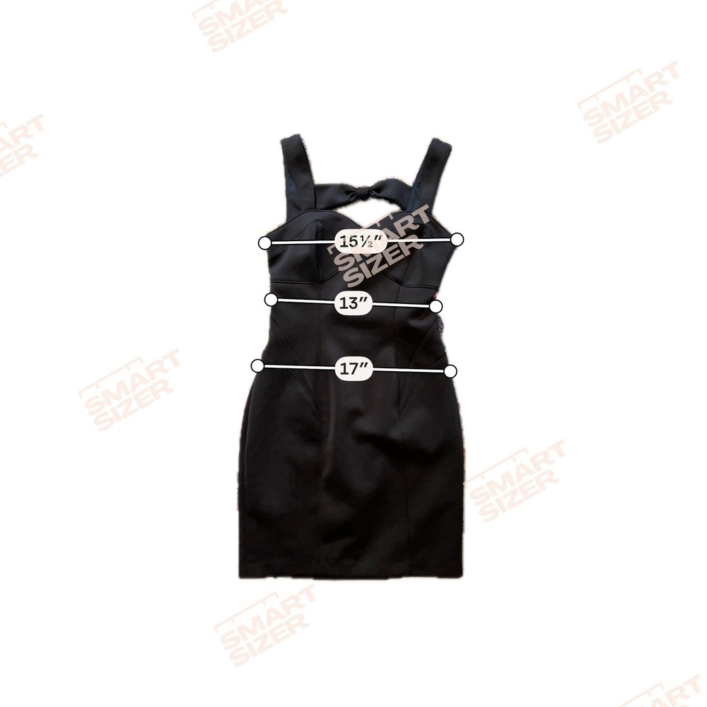 Guess‎ Black Bow Back Cutout Mini Dress Size 4 Bodycon LBD Scuba Sleeveless - Picture 4 of 15